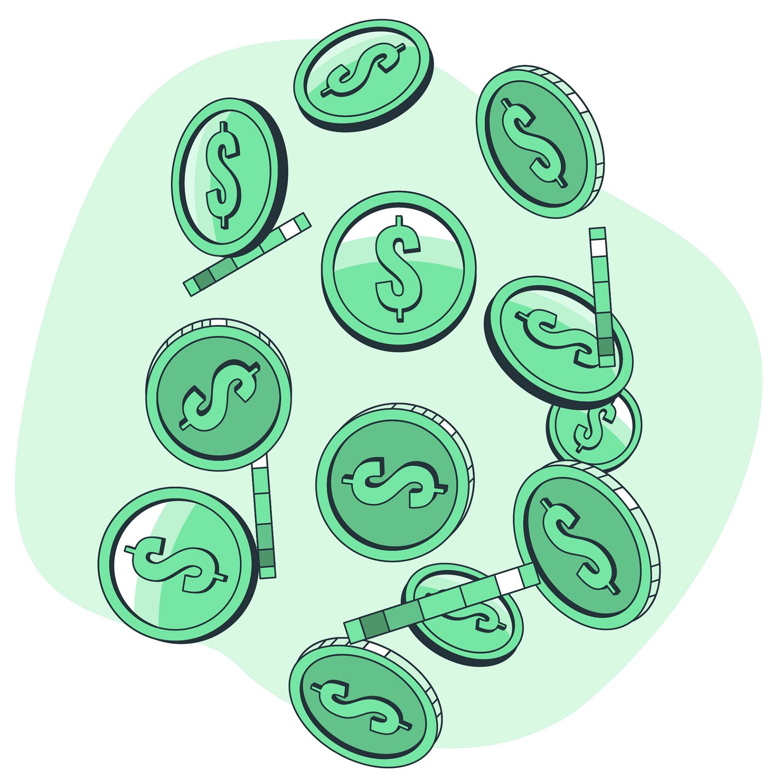 Falling coins